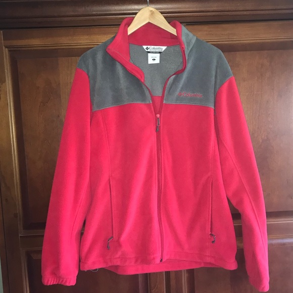 men's columbia red fleece jacket
